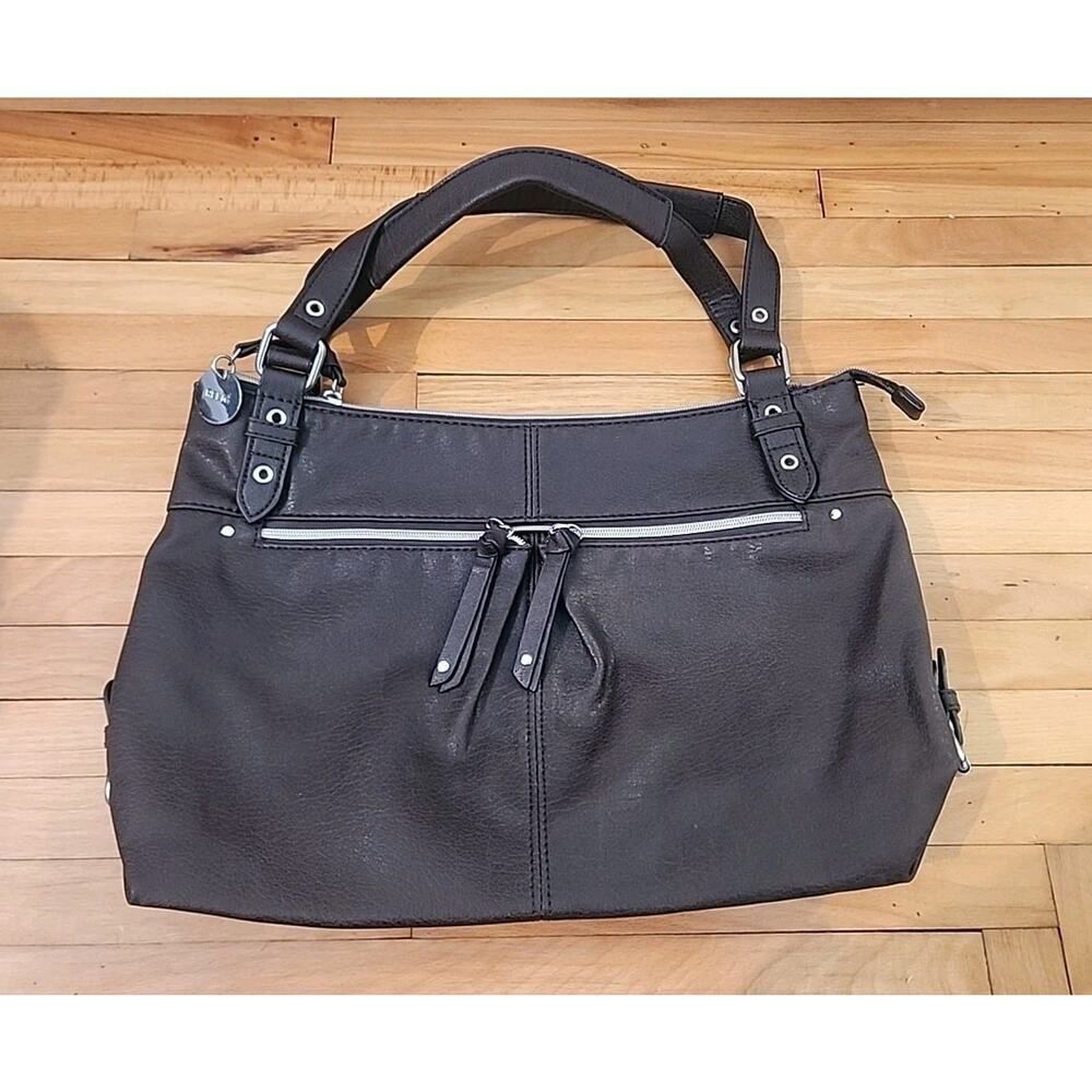 Relic Double Handle Shoulder Bag Purse Brown Vegan Leather Clean Nice Pre-owned